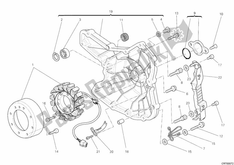 All parts for the Generator of the Ducati Monster 696 USA 2011